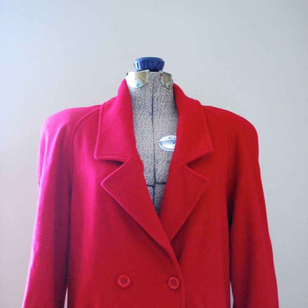 Cherry Red Short Trench (Pure Virgin Wool)